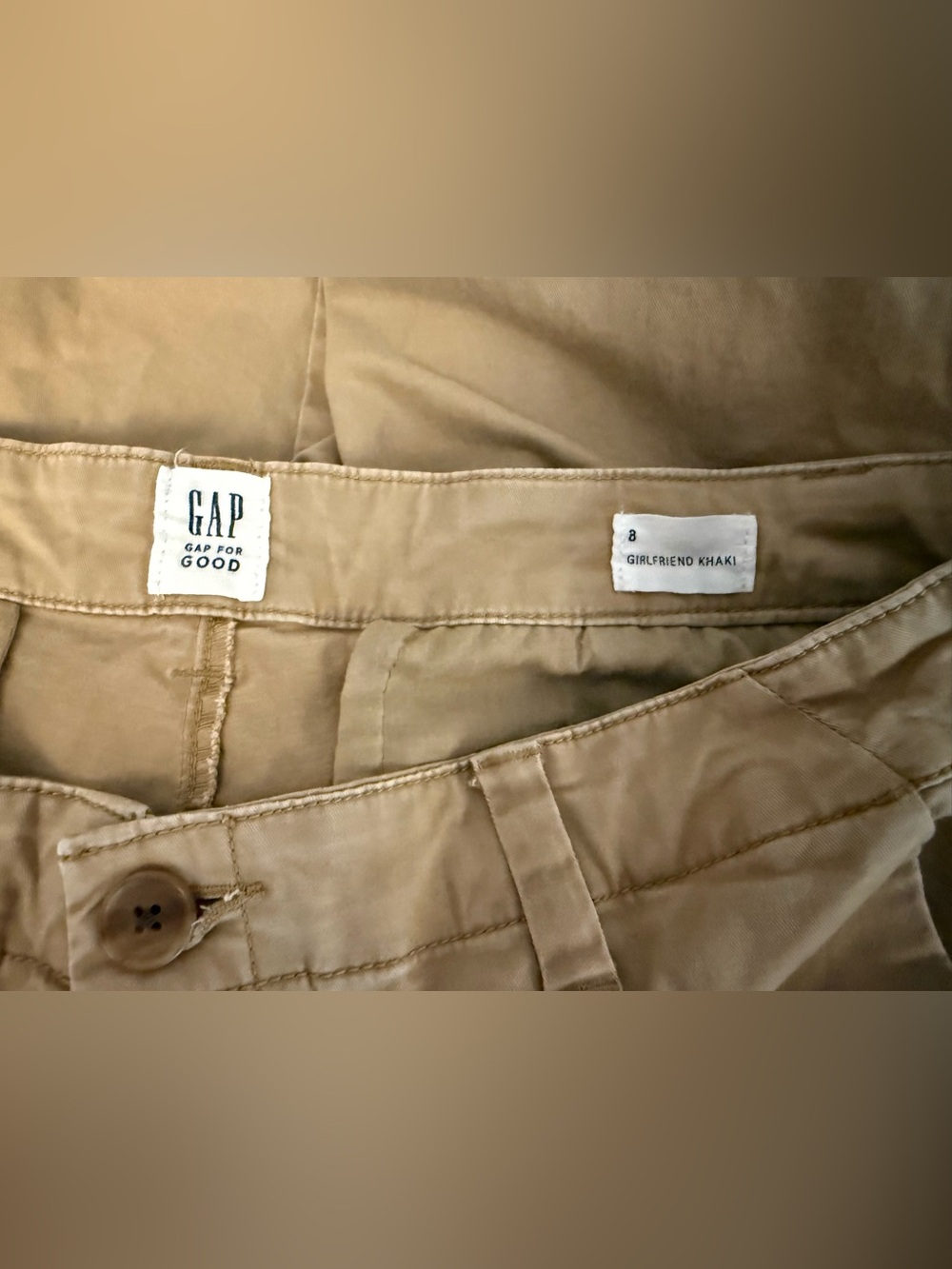 GAP Girlfriend Khaki Pants in Tan